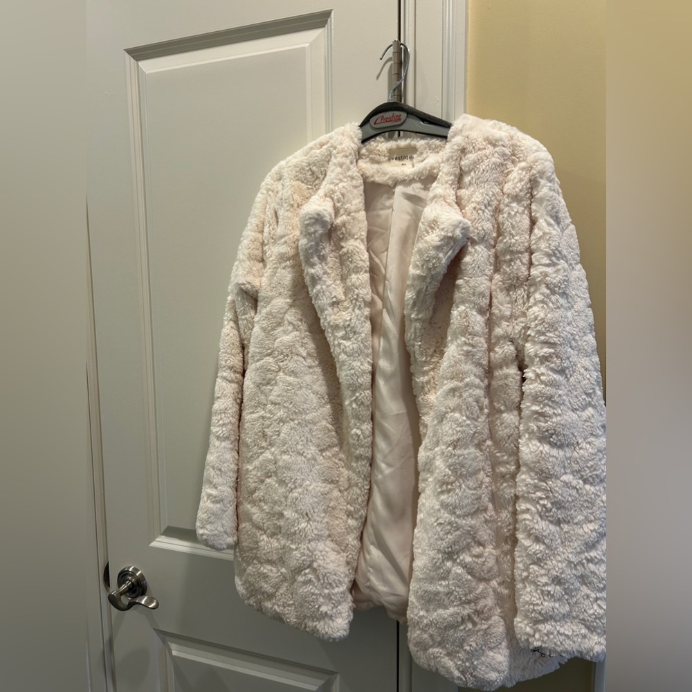 Vestique white furry coat